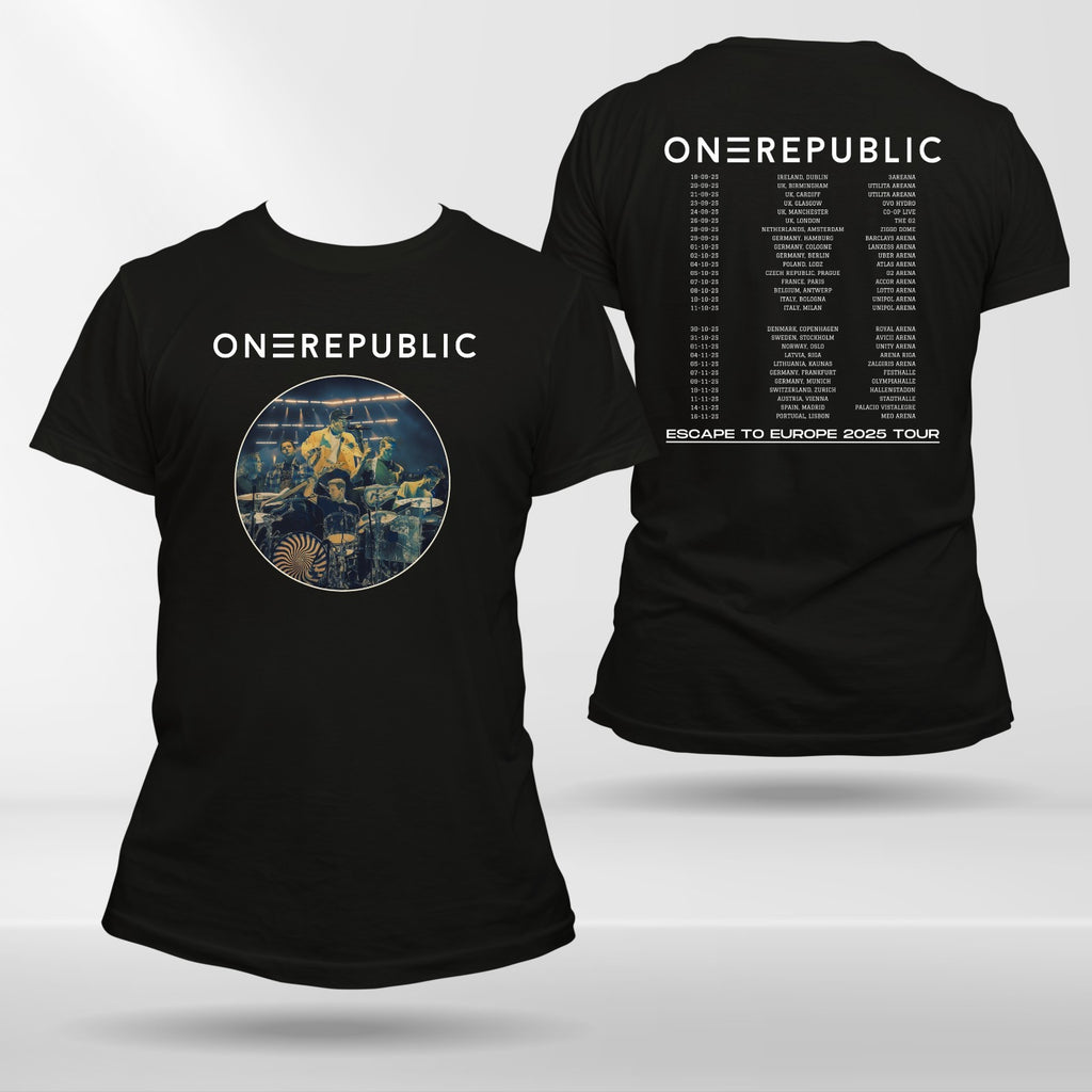 One Republic T-Shirt, Escape To Europe 2025 Tour Dates Concert Fan Gift Tee Top
