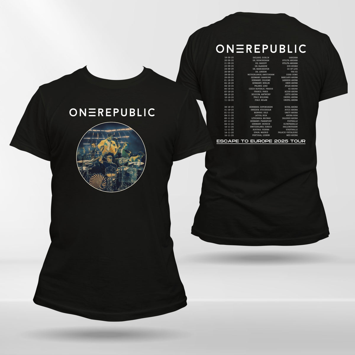 One Republic T-Shirt, Escape To Europe 2025 Tour Dates Concert Fan Gift Tee Top
