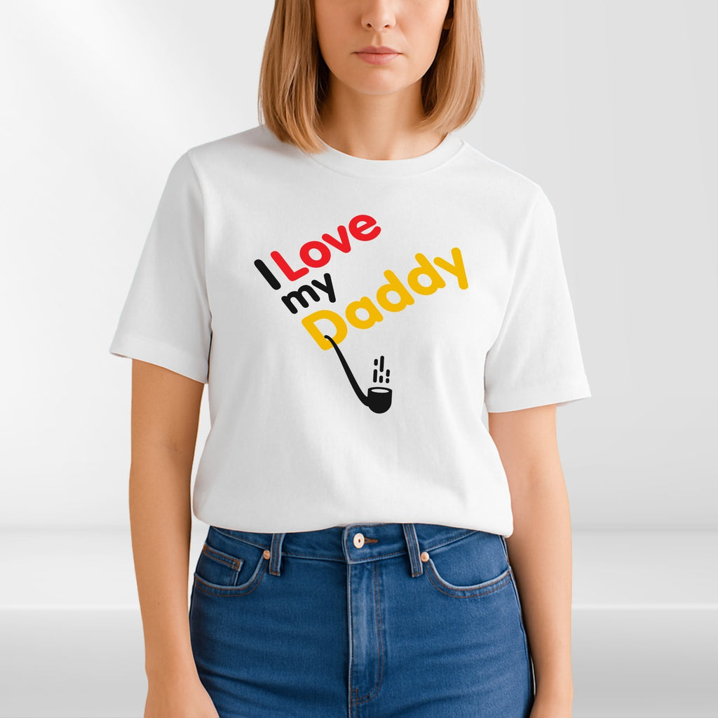 I Love My Daddy T-Shirt Funny Fathers Day Gift Kids Baby Dad Tee Cute Family Top
