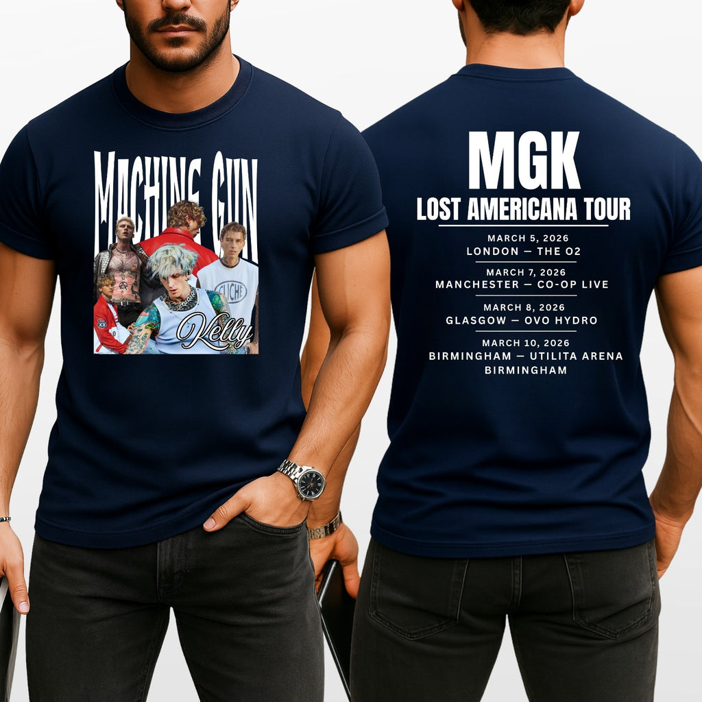 MGk Lost Americana Tour Style T Shirt Front & Back  Music Inspired Tee Unisex