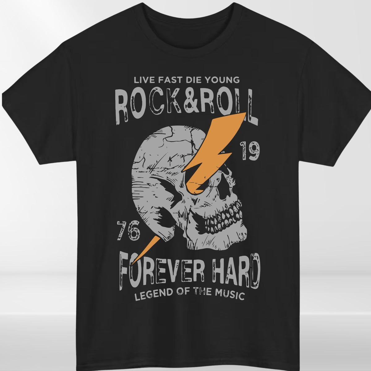 KAM Big Fashion Rock N Roll T Shirt Cotton Short Sleeve Casual Tee