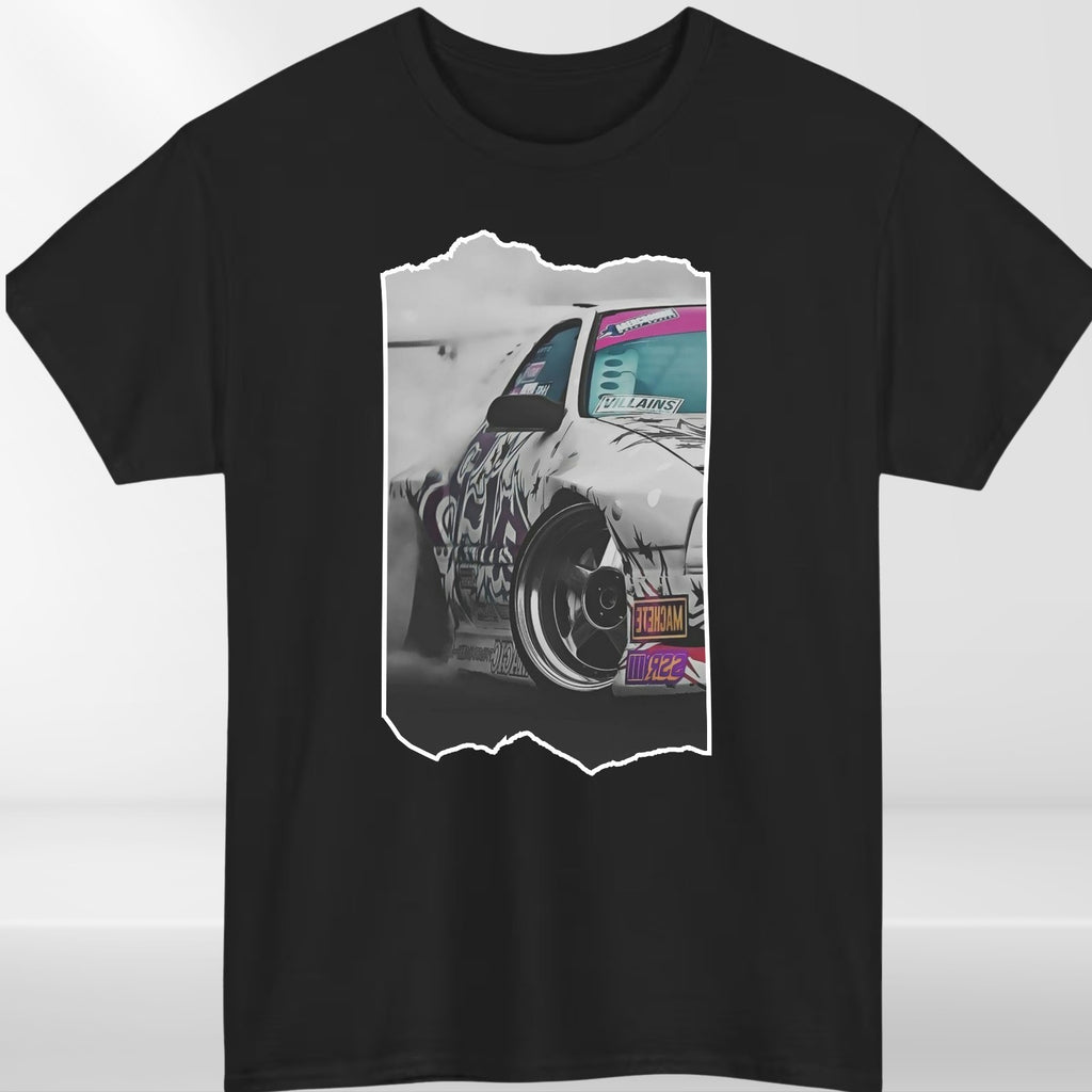 Drift Car Graphic T-Shirt Men Streetwear Racing Print Tee JDM Style Unisex