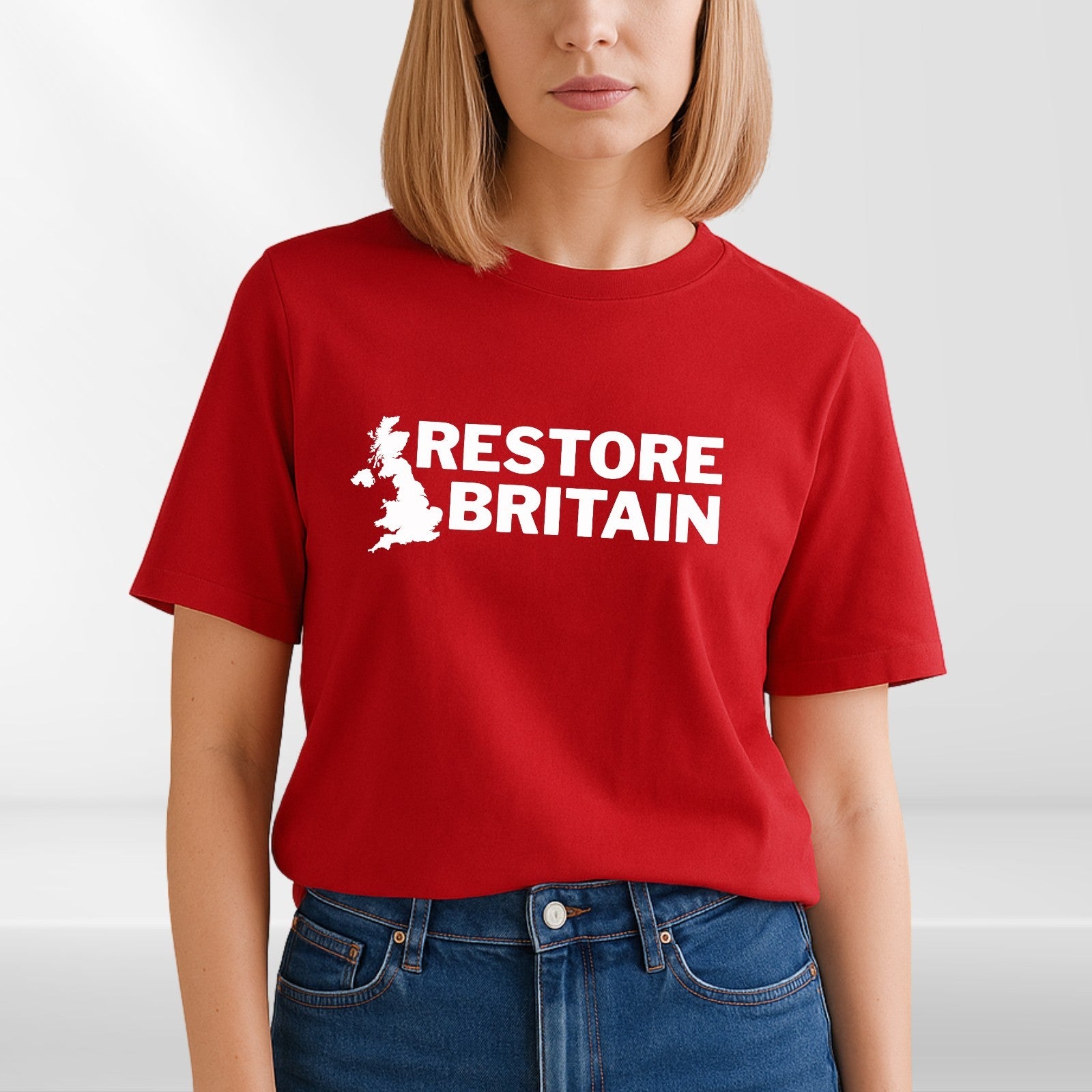 Restore Britain T Shirt Rupert Lowe Politics Patriot British Anti Labour Top Tee