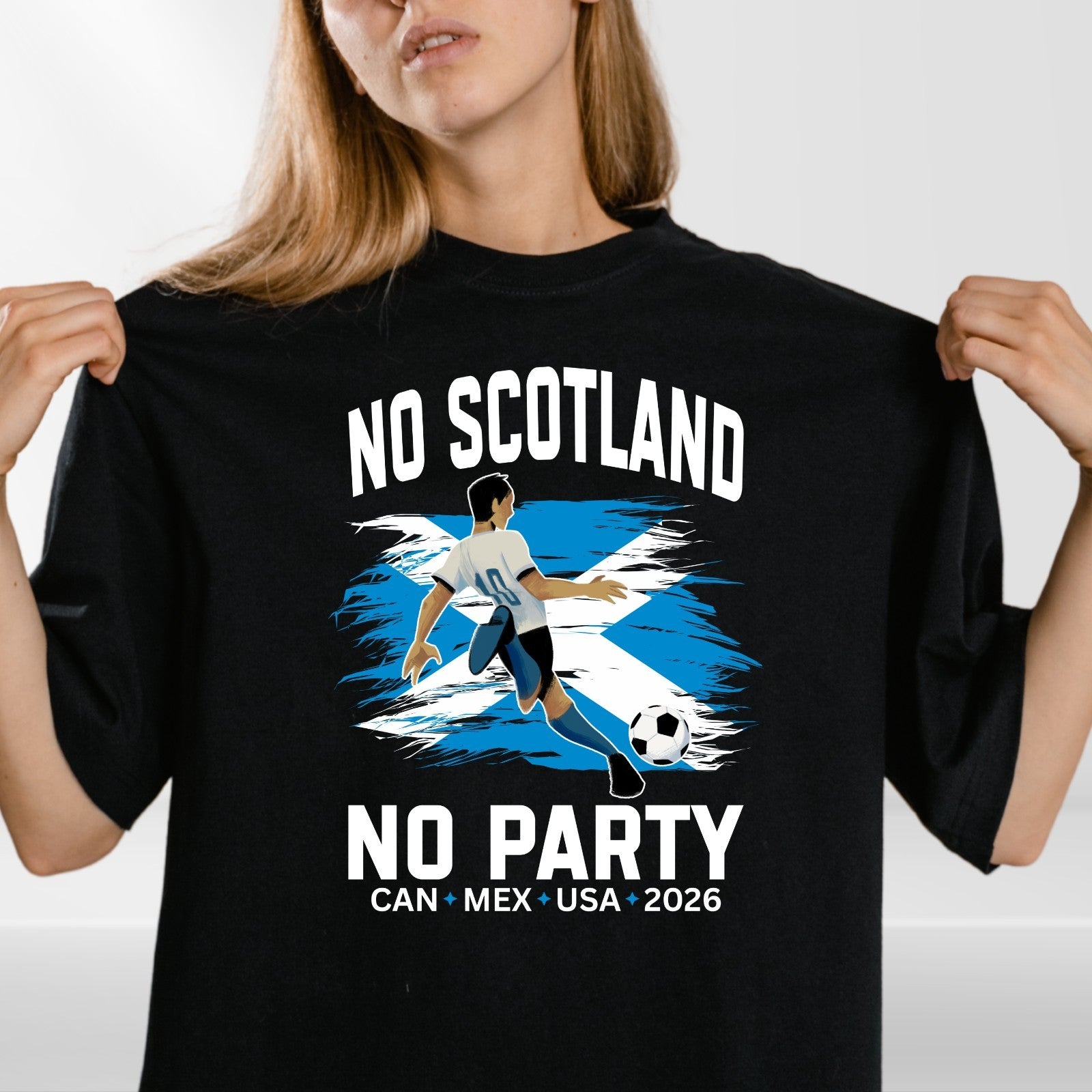 No Scotland No Party 2026 Football Fan T Shirt Scotland Soccer Supporters Tee