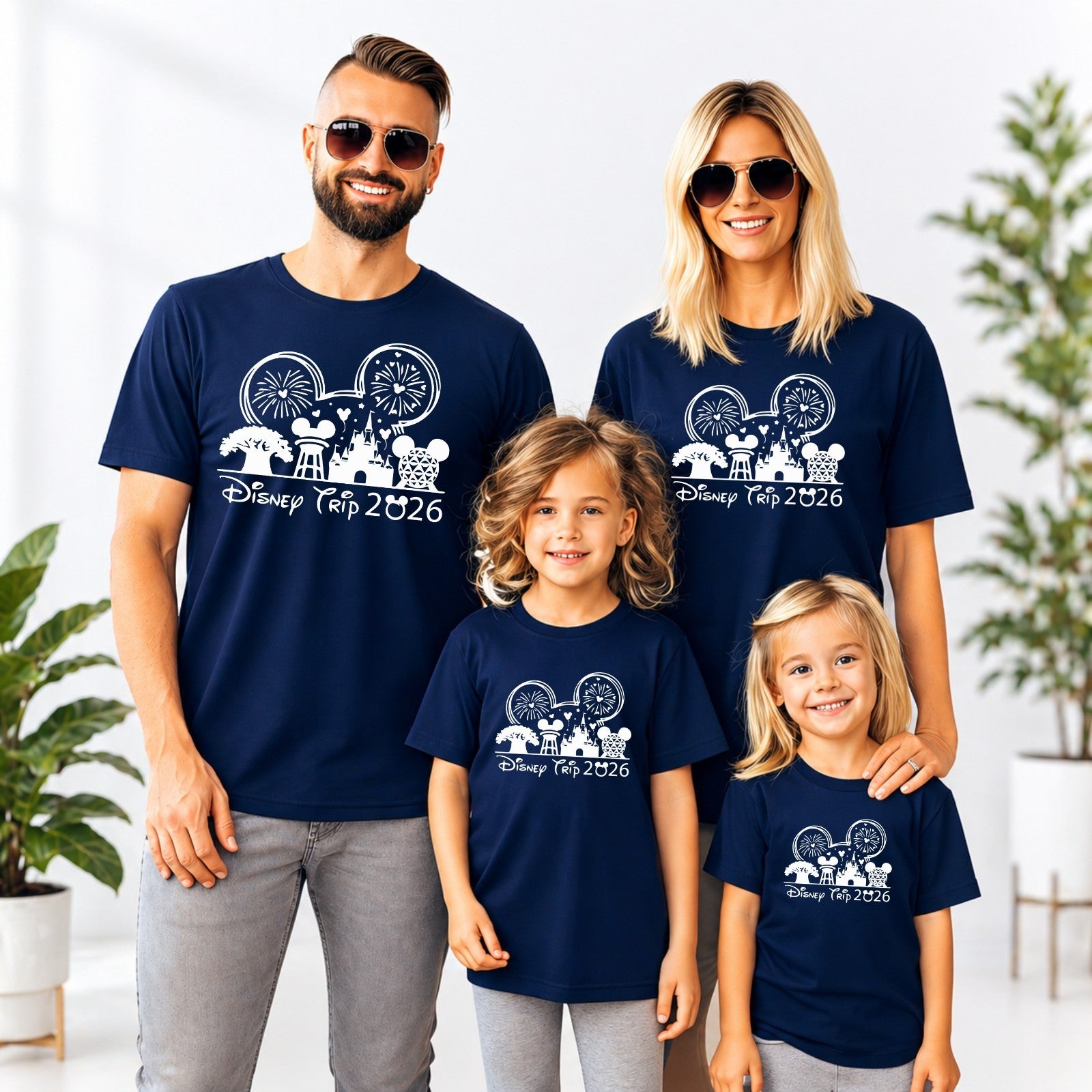 Disney 2026 Family Trip T Shirts Mickey Minnie Matching Disneyland Vacation Tee