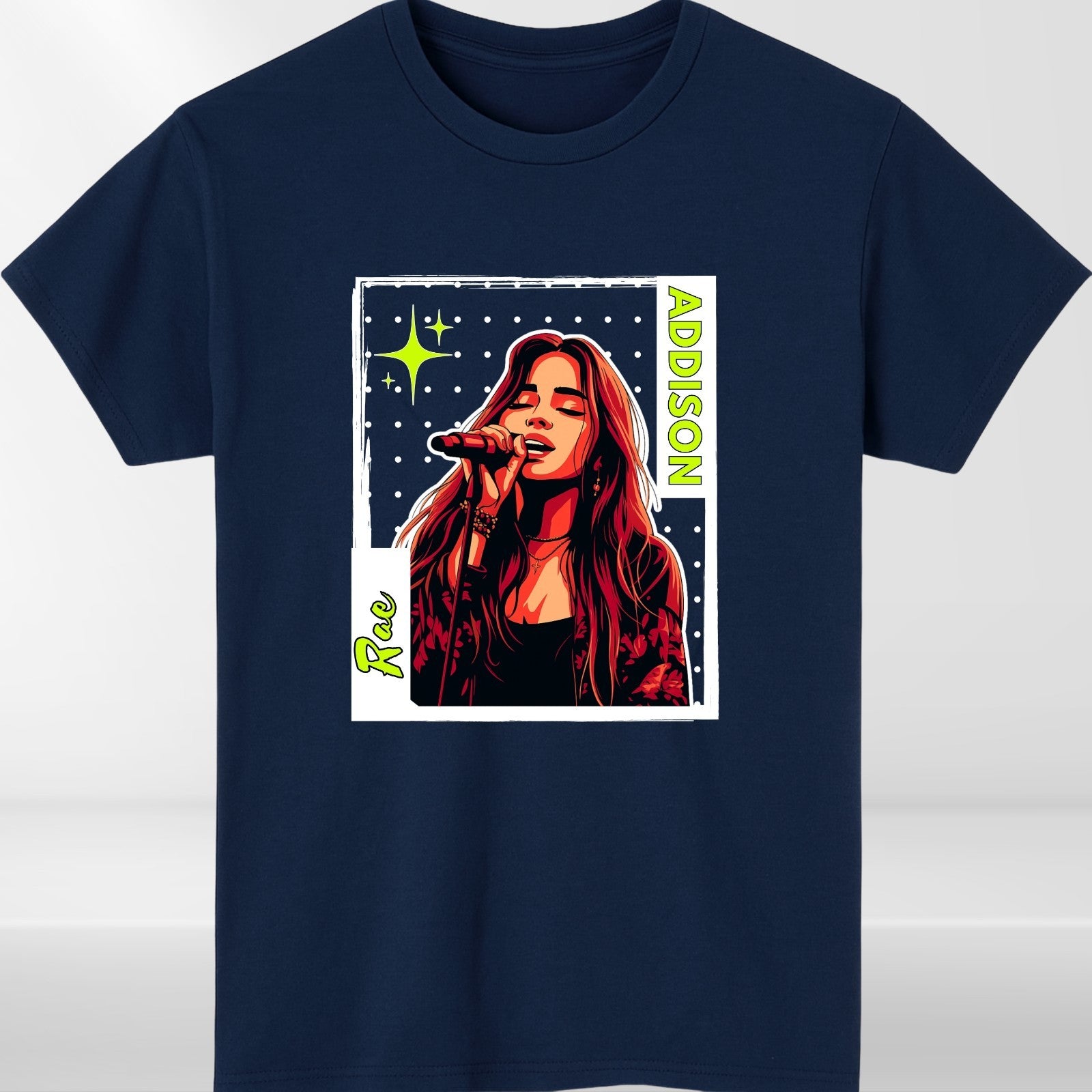 Pop Star Inspired Black & Red Graphic T-Shirt product view 4