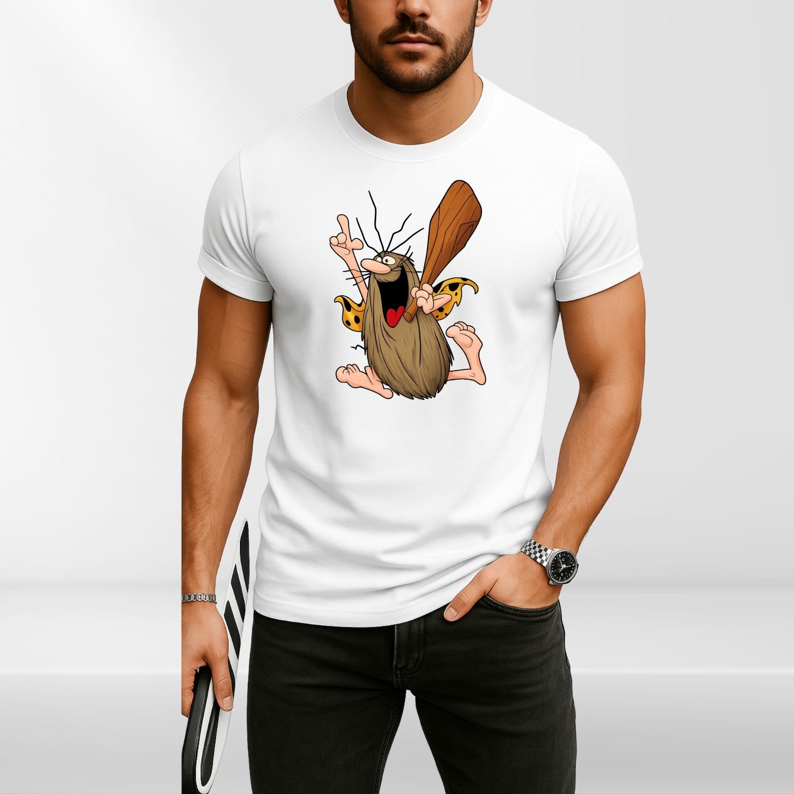 Vintage Captain Caveman Cartoon T-Shirt Retro Hanna Barbera Graphic Gift Tee Top