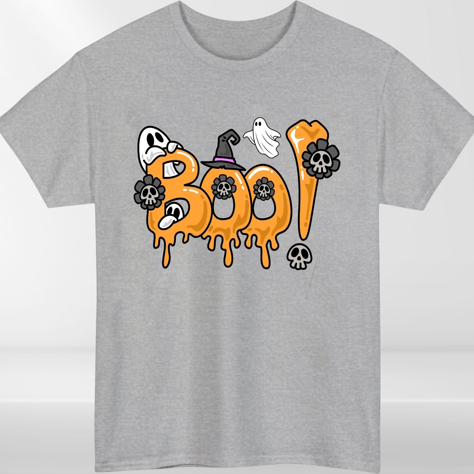 BOO! Halloween T-Shirt | Funny Ghost Pumpkin Tee | Spooky Horror Shirt | Trick o
