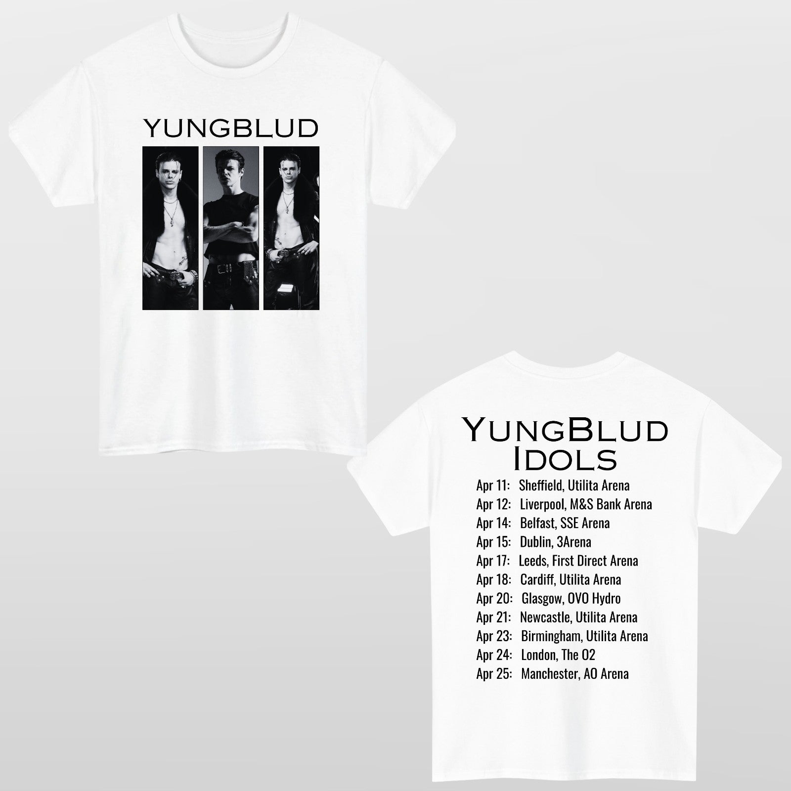 Yungblud Idols UK Tour 2026 T-Shirt Rock Band Concert Dates Music Fan Top