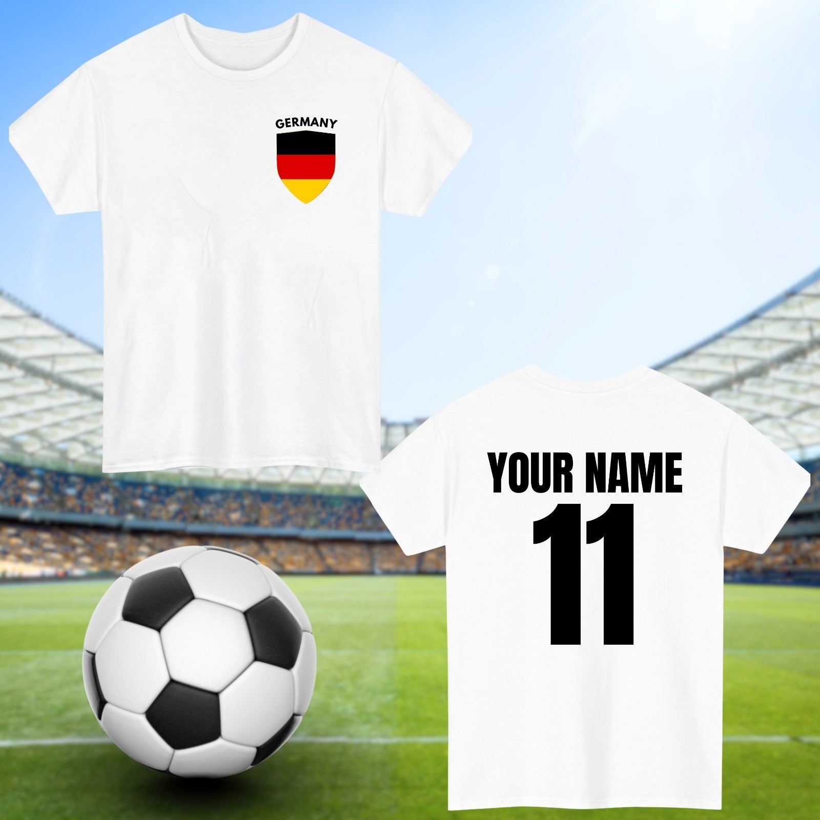 Personalised Germany Football T-Shirt Custom Name And Number Sports Lover To