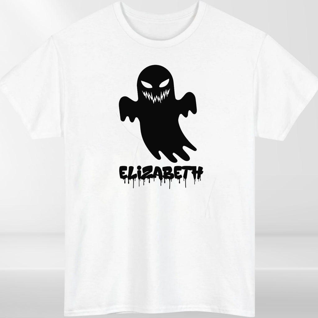 Personalised Halloween Ghost Couple T-Shirt Custom Name Spooky Scary Festive Top