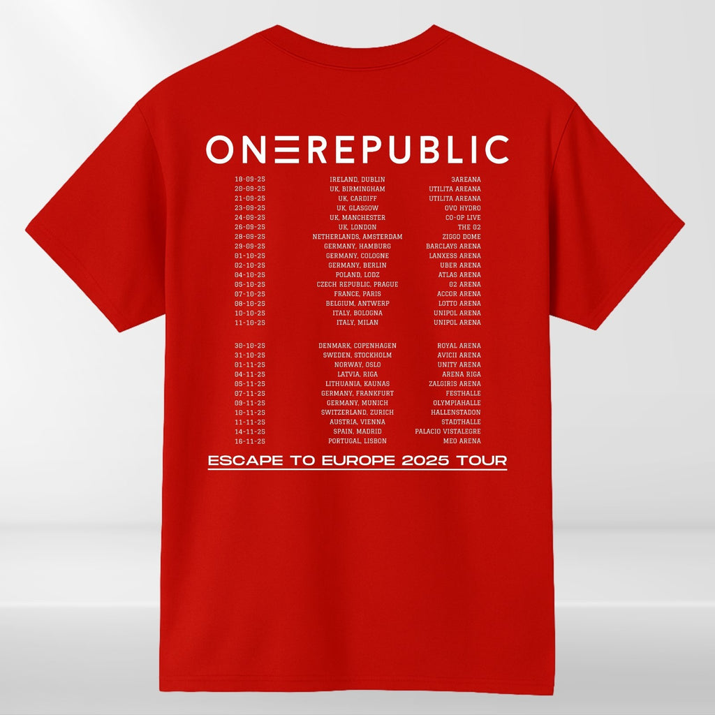 One Republic T-Shirt, Escape To Europe 2025 Tour Dates Concert Fan Gift Tee Top