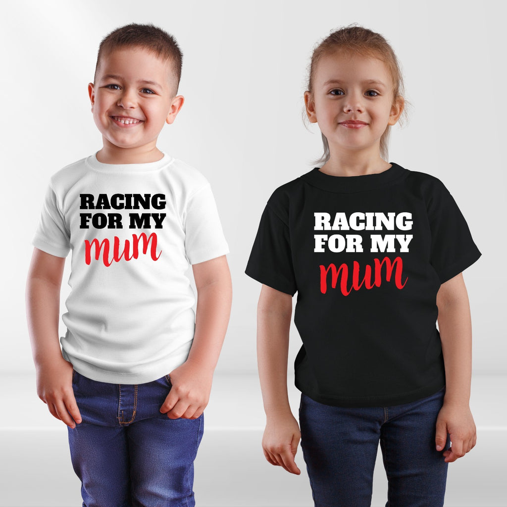 Racing For My Mum T-Shirt Charity Run Marathon Support Unisex Kids Tee
