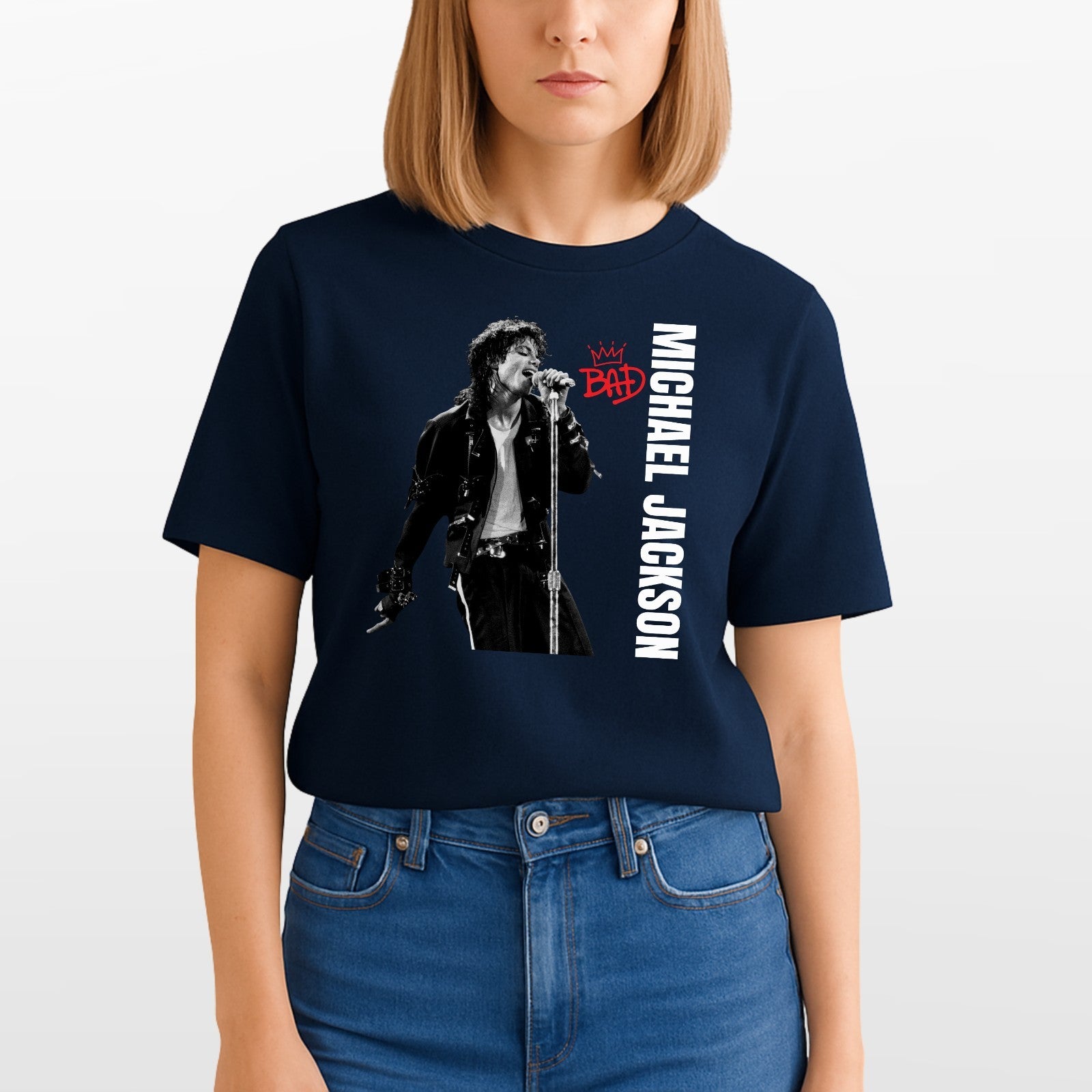 Michael Jackson Bad Album T-Shirt Pop King Graphic Unisex Tee