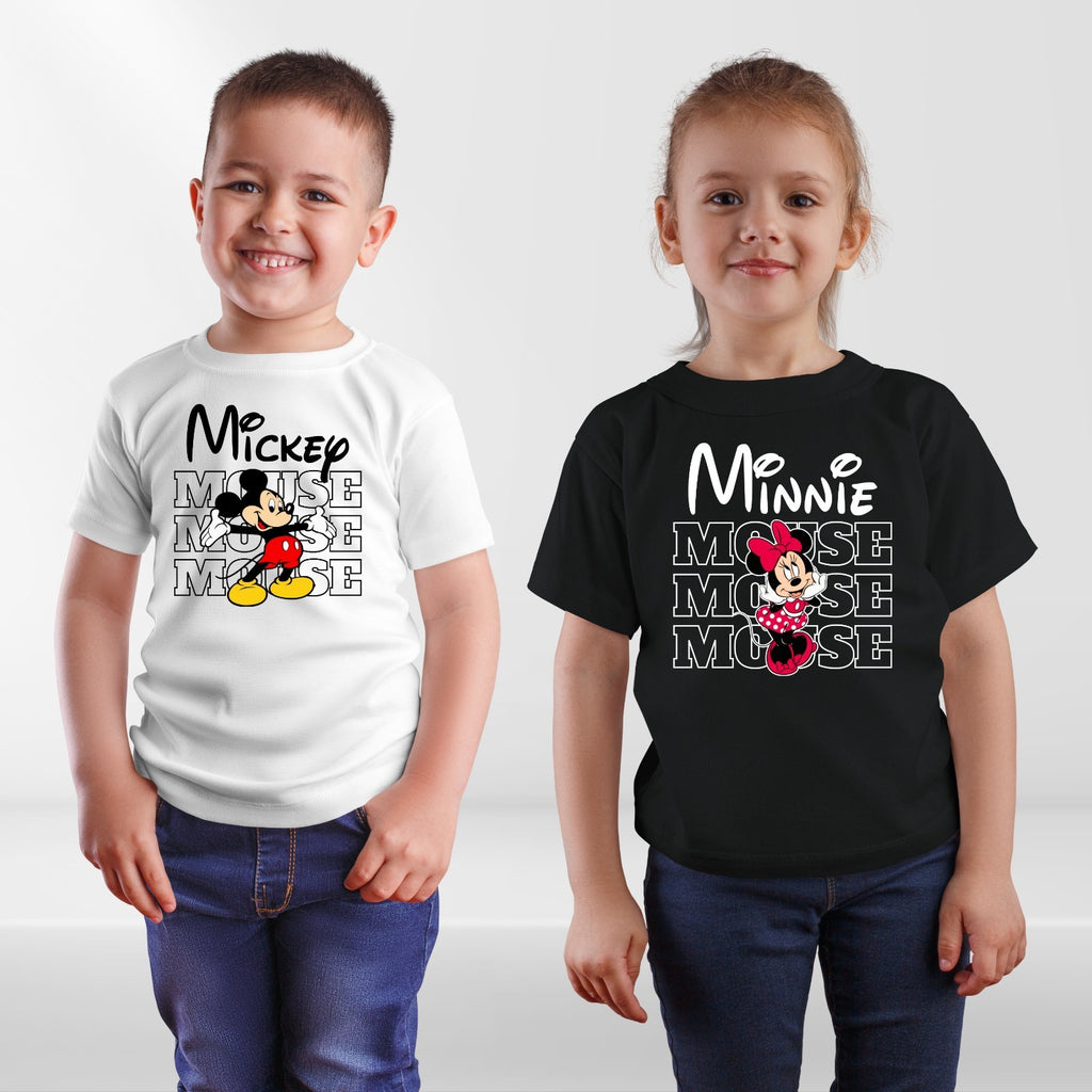 Mickey Minnie Couple Matching T-shirt Mouse Disney Trip Family Unisex Kids Tee
