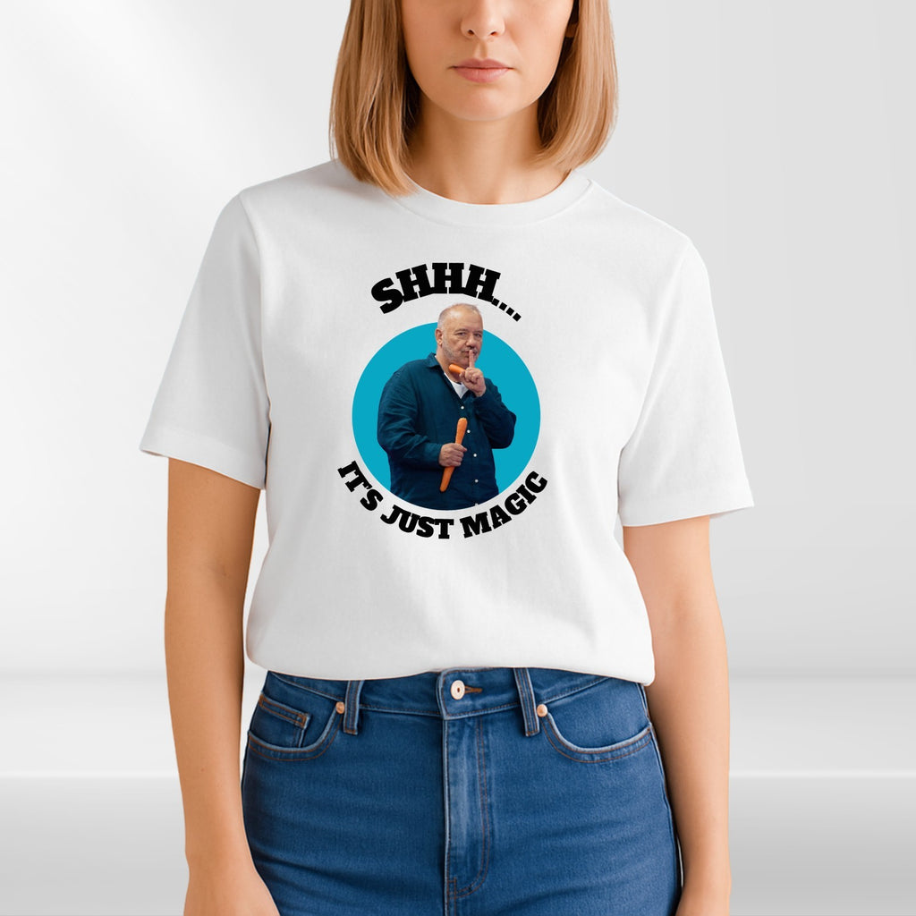 Shhh It’s Just Magic T-Shirt Funny Meme Bob Mortimer Style Unisex Gift Tee Top