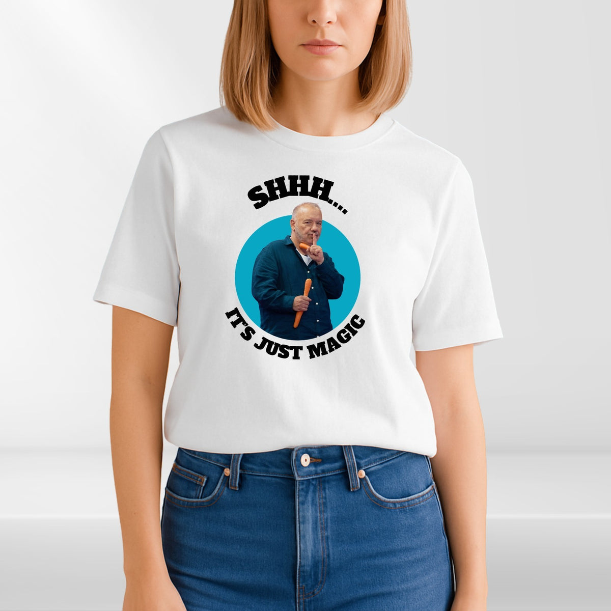 Shhh It’s Just Magic T-Shirt Funny Meme Bob Mortimer Style Unisex Gift Tee Top