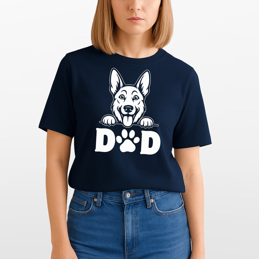 Dog Dad T-Shirt Funny German Shepherd Paw Print Mens Unisex Pet Lover Gift