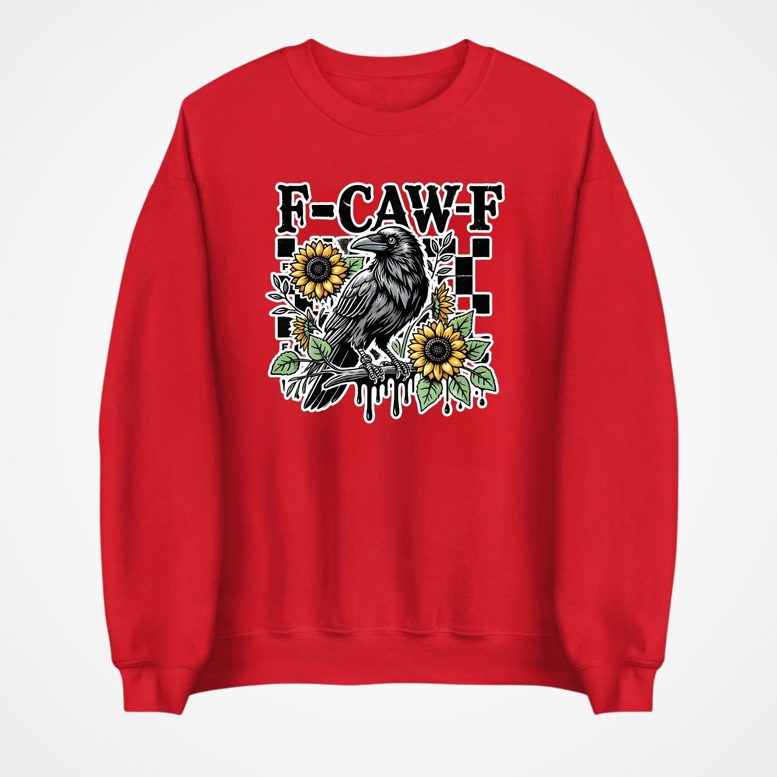 F-CAW-F Sarcastic Chicken Sweatshirt Printed Funny Gothic Gift Crew Neck Jumper