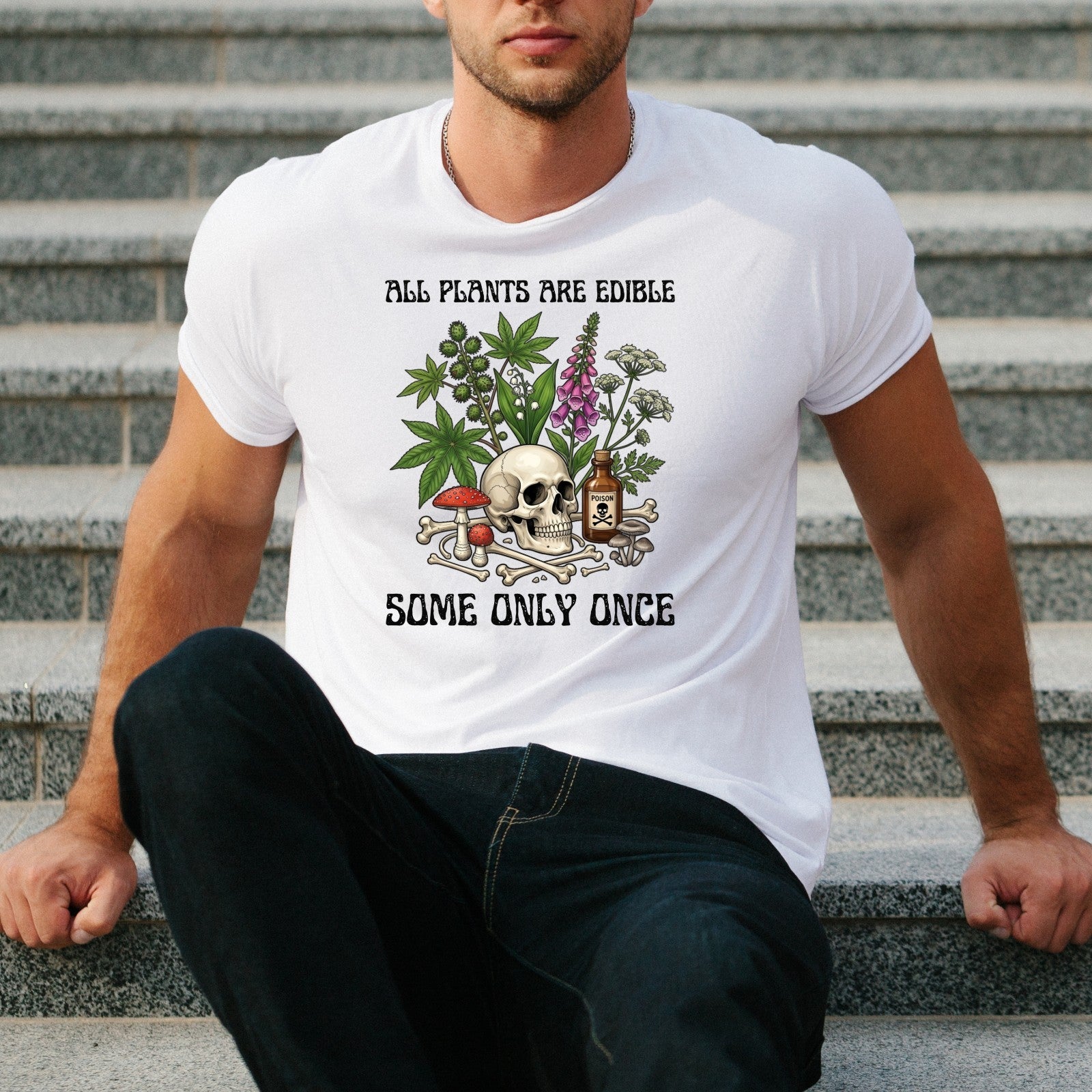 Funny Gardening T Shirt All Plants Are Edible Botanical Unisex Gift Tee UK