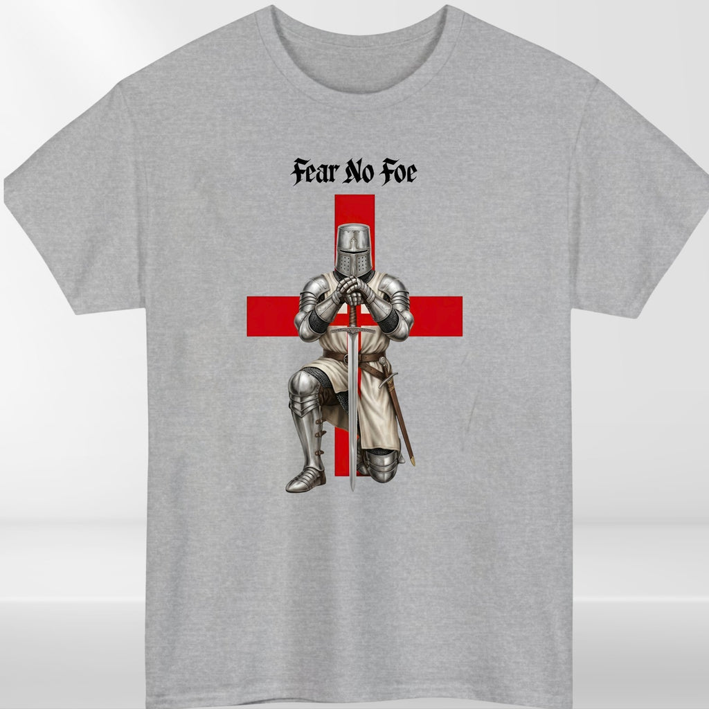 St George's Day Fear No Foe T-Shirt England Knight Cross Unisex Gift Medieval Te