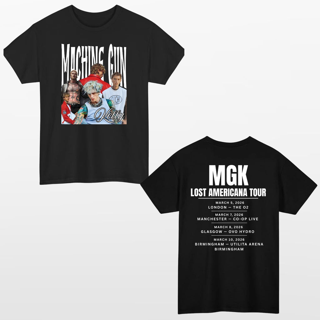 MGk Lost Americana Tour Style T Shirt Front & Back  Music Inspired Tee Unisex
