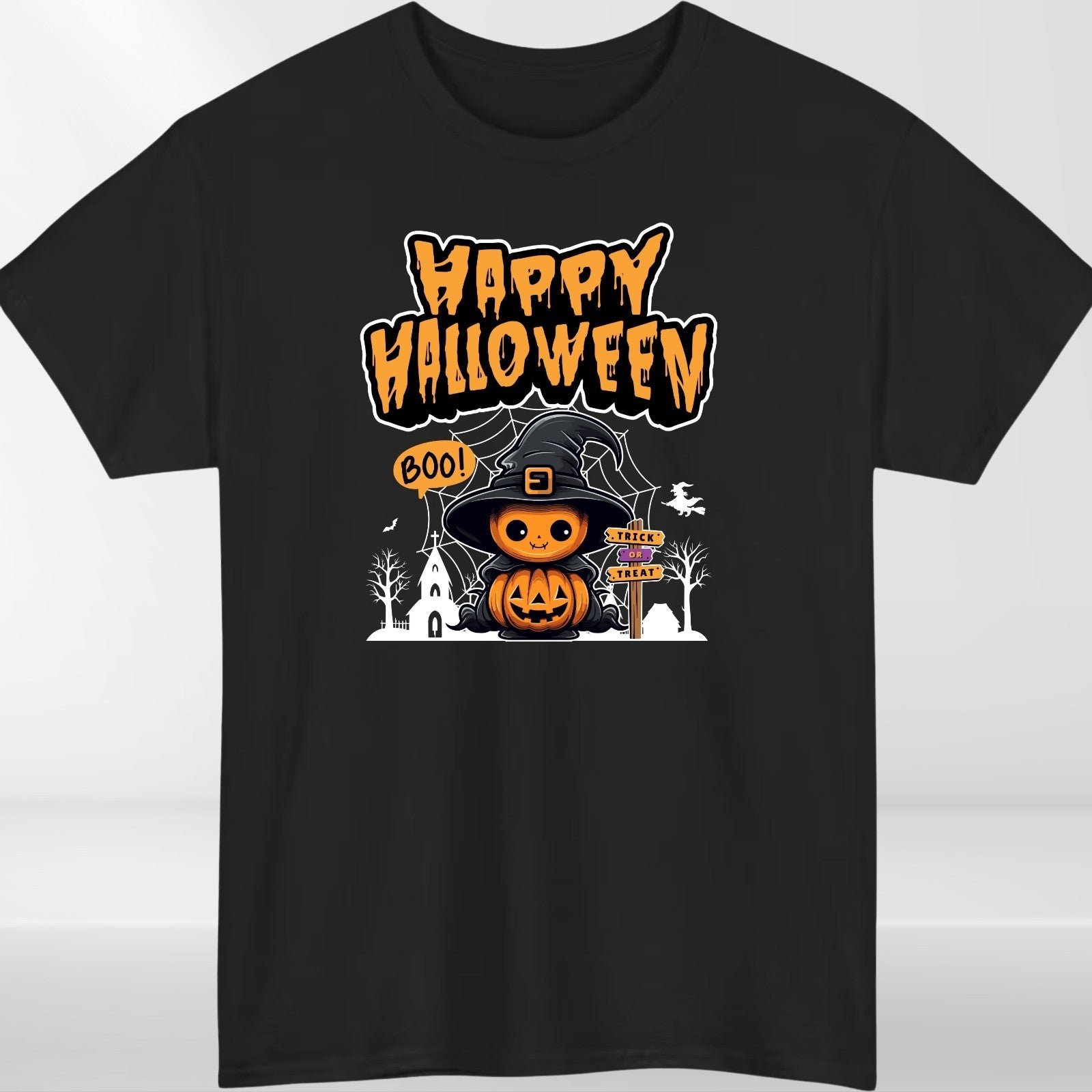 Happy Halloween T-Shirt | Pumpkin Boo Trick or Treat Tee | Spooky Funny Graphic