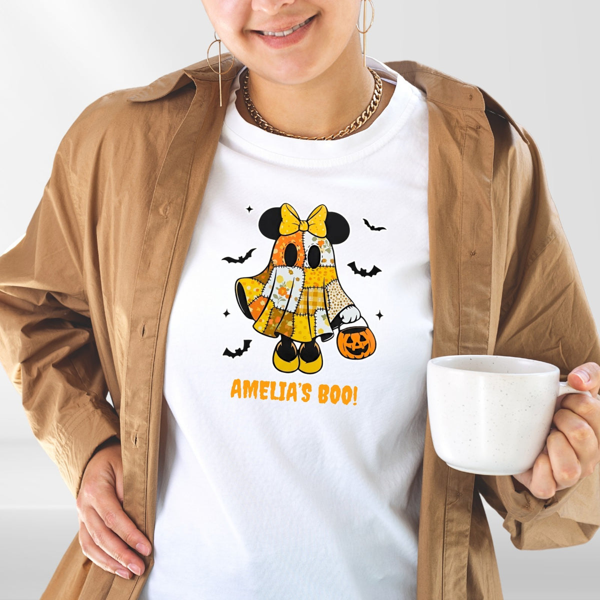 Custom Name Halloween Ghost T-Shirt | Personalized Spooky Boo Tee  Treat