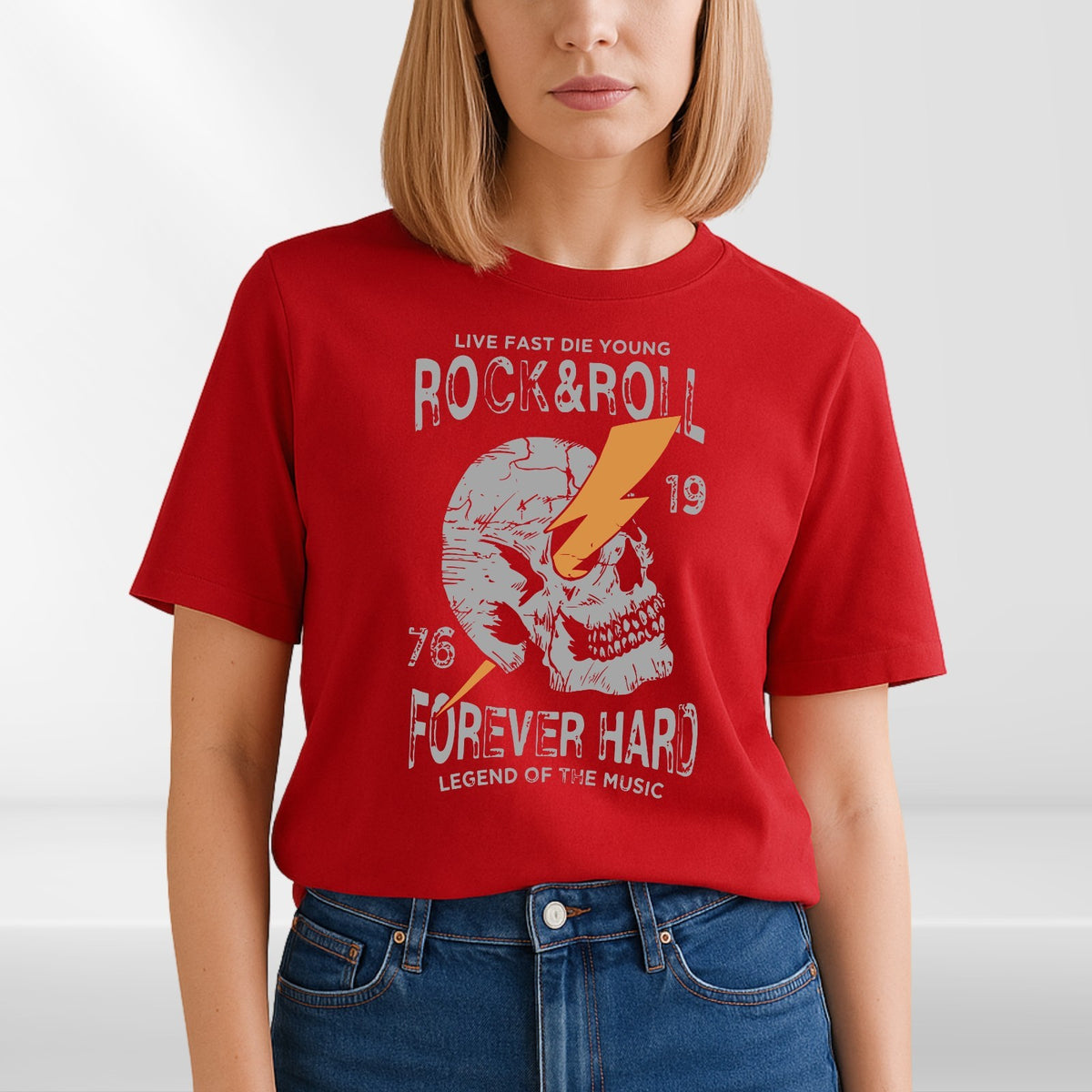 KAM Big Fashion Rock N Roll T Shirt Cotton Short Sleeve Casual Tee