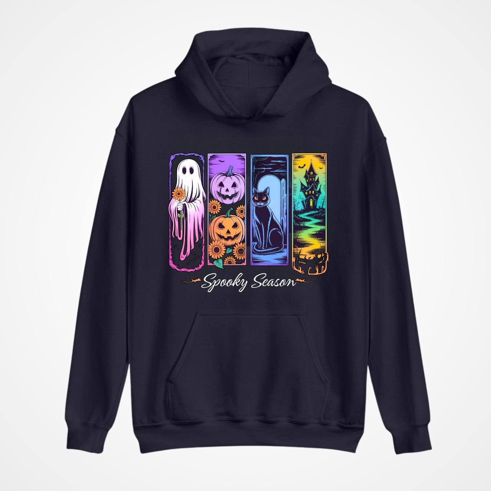 Spooky Season Hoodie | Halloween Ghost & Pumpkin Design | Cute Spooky Sweatshirt
