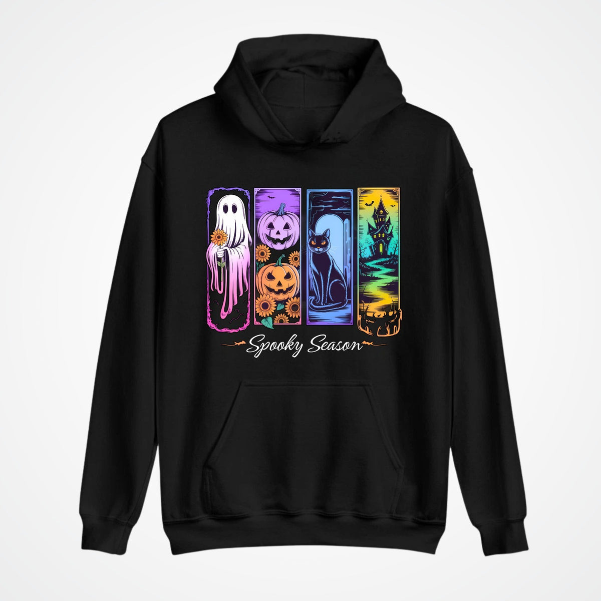 Spooky Season Hoodie | Halloween Ghost & Pumpkin Design | Cute Spooky Sweatshirt