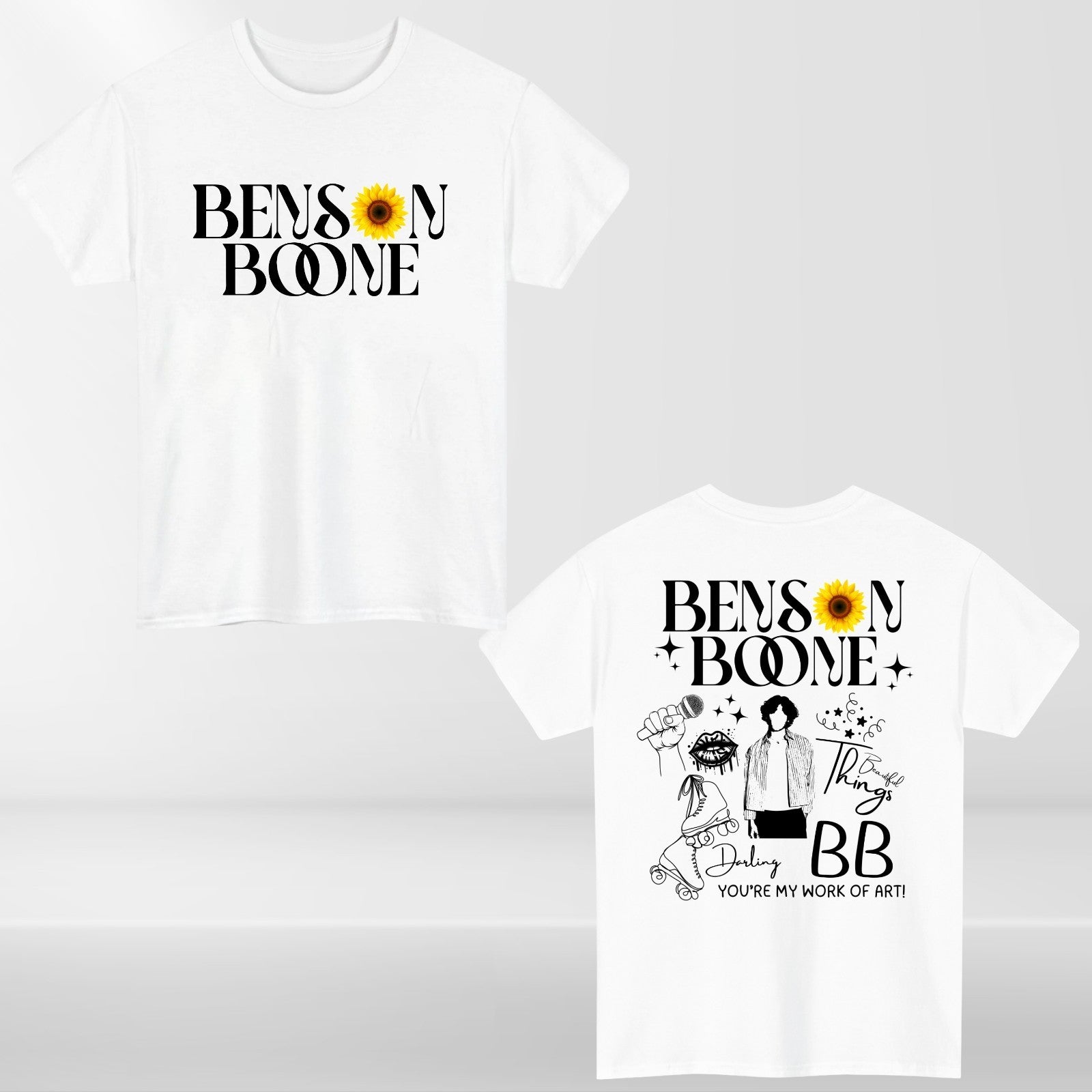 Benson Bonne Front & Back T shirt, Benson Boone concert lyrics tee top