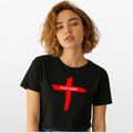 Personalised Cross T-Shirt Family Matching Easter Christian Black Cotton Top