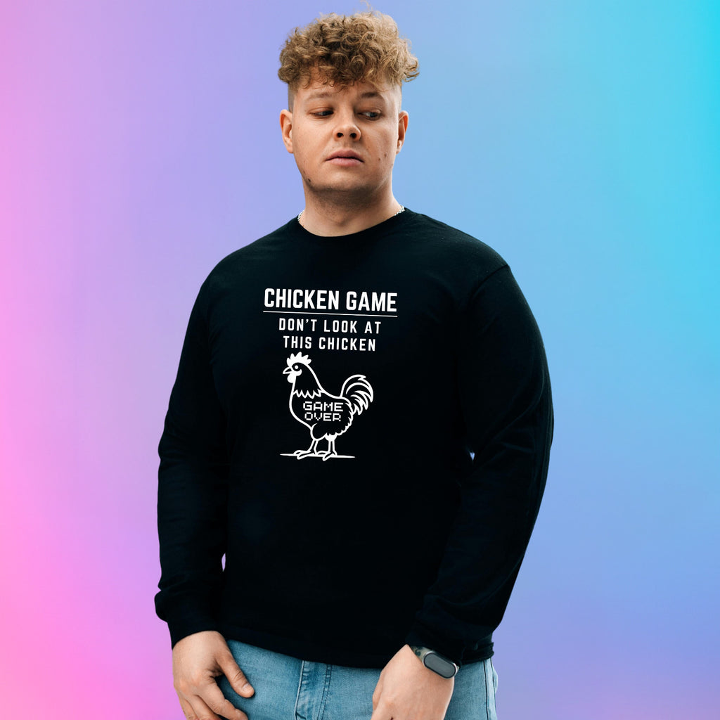 CHICKEN GAME SWEATSHIRT Dont Look Game Over Sweater Funny Novelty Jumper