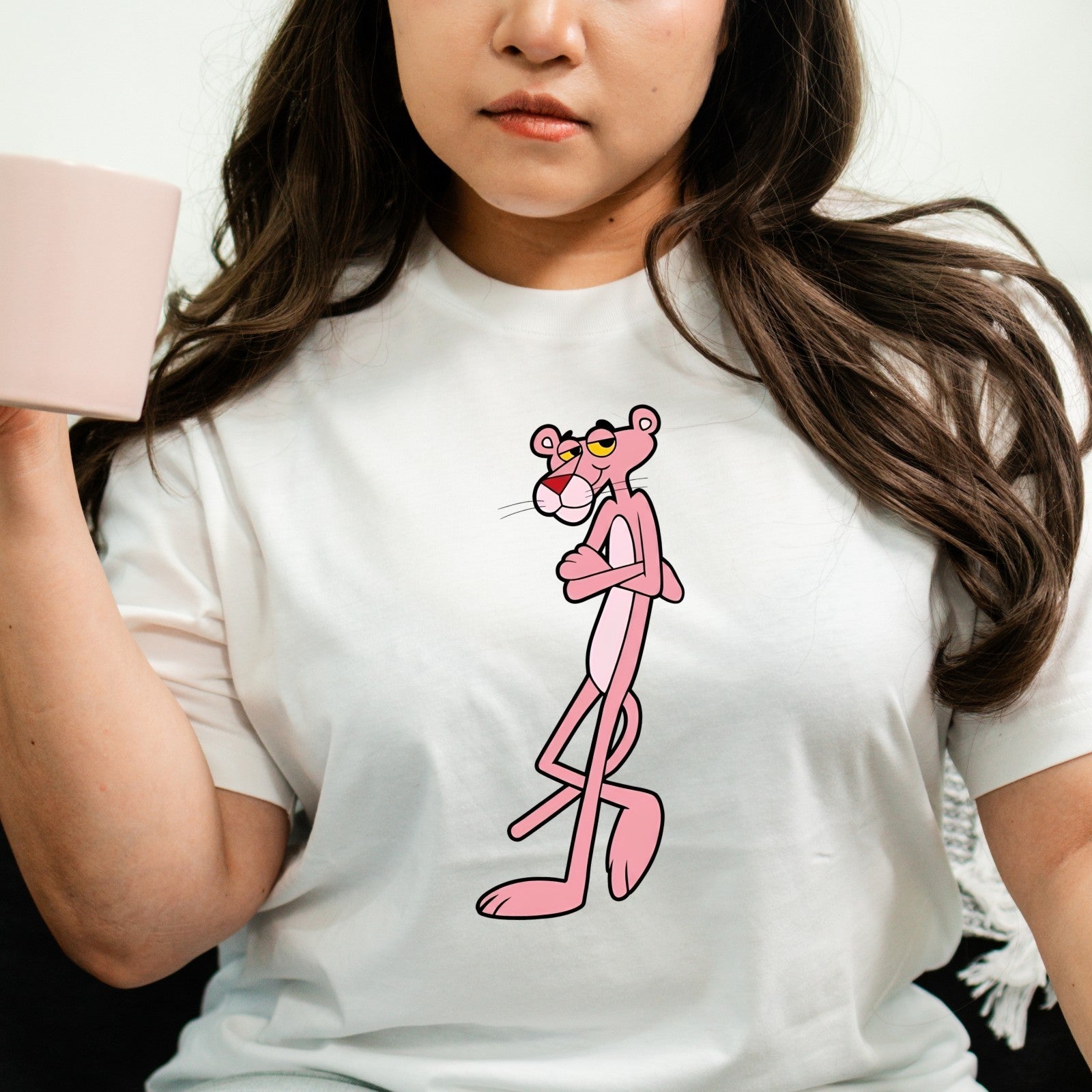 Pink Panther Retro Cartoon T-Shirt Vintage Funny Graphic Unisex Tee Classic Gift