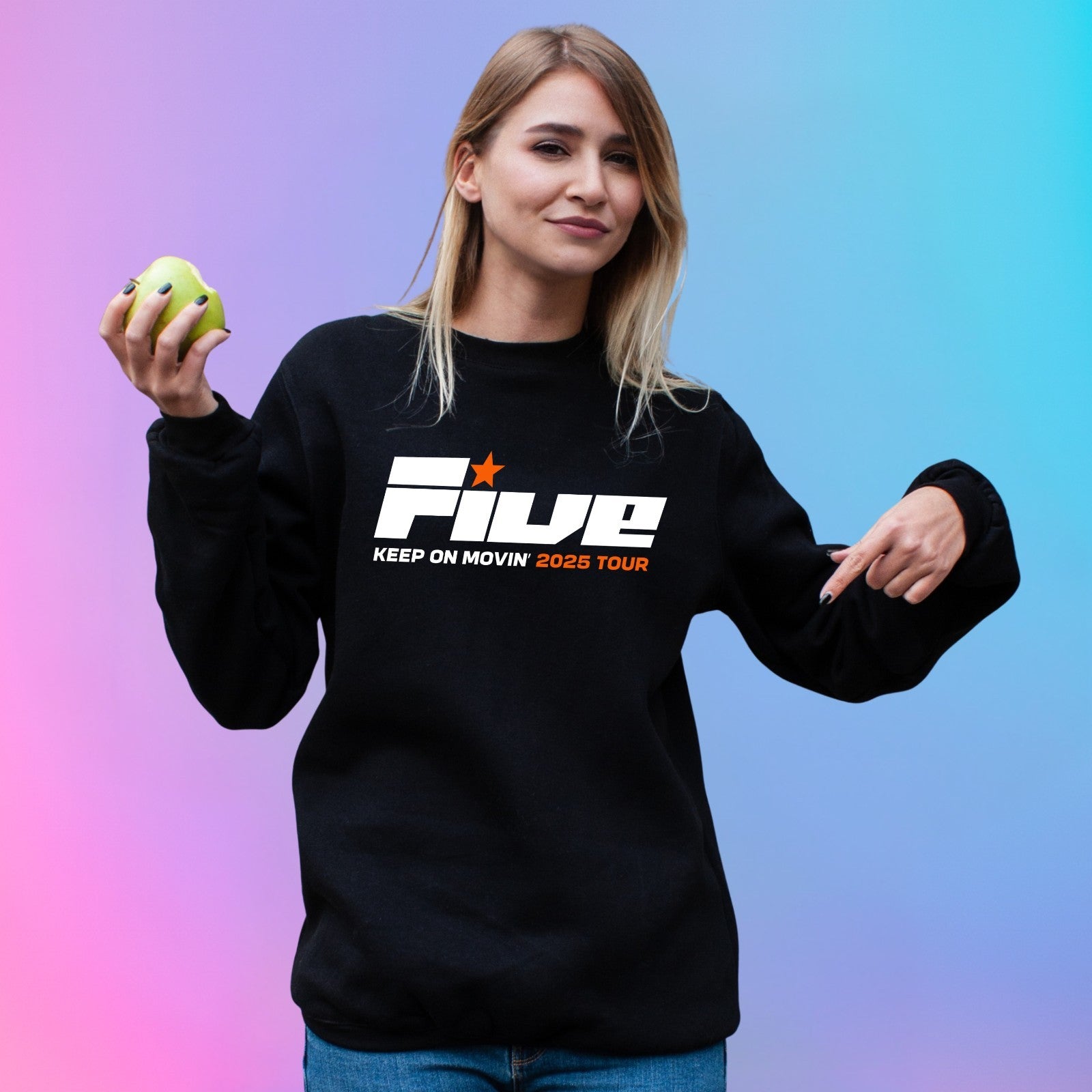 Five Keep On Movin Sweatshirt UK Tour Pop Star Concert Back Fans Gift Jumper