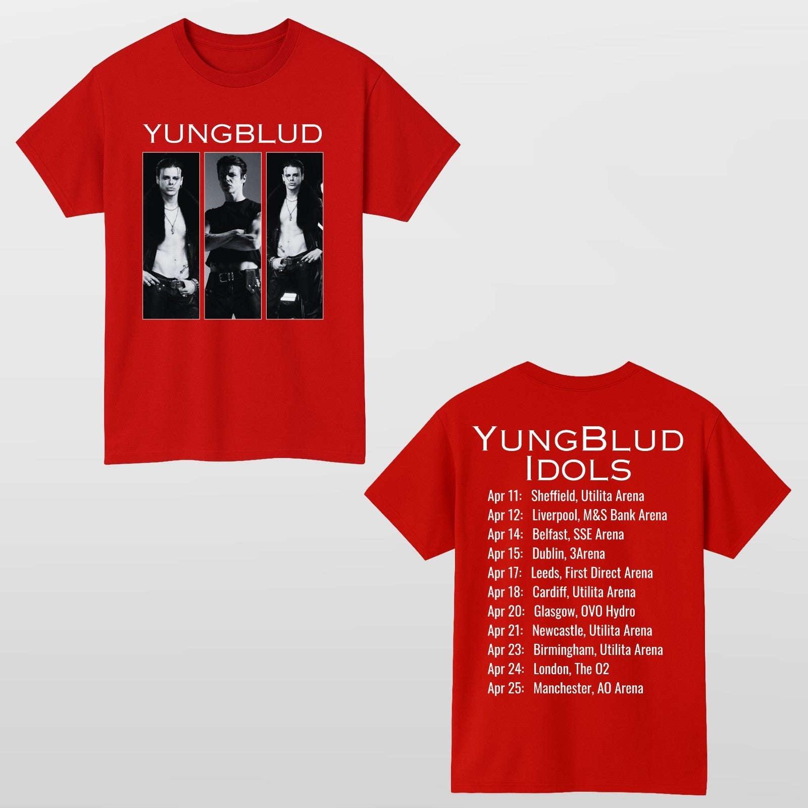 Yungblud Idols UK Tour 2026 T-Shirt Rock Band Concert Dates Music Fan Top