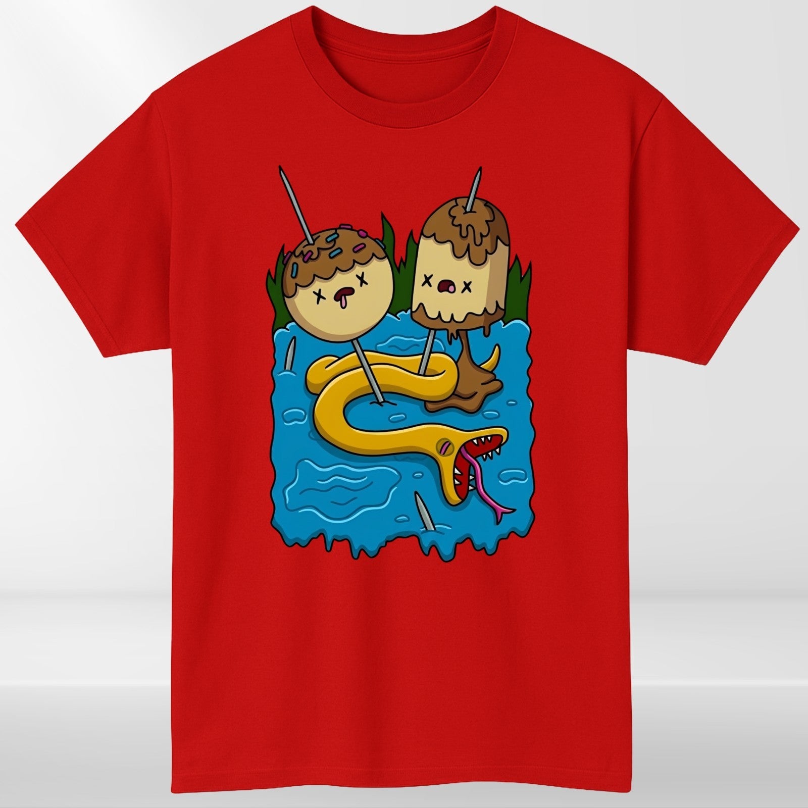 Adventure Time T Shirt Princess Bubblegum Snake Pond Graphic Unisex Tee UK