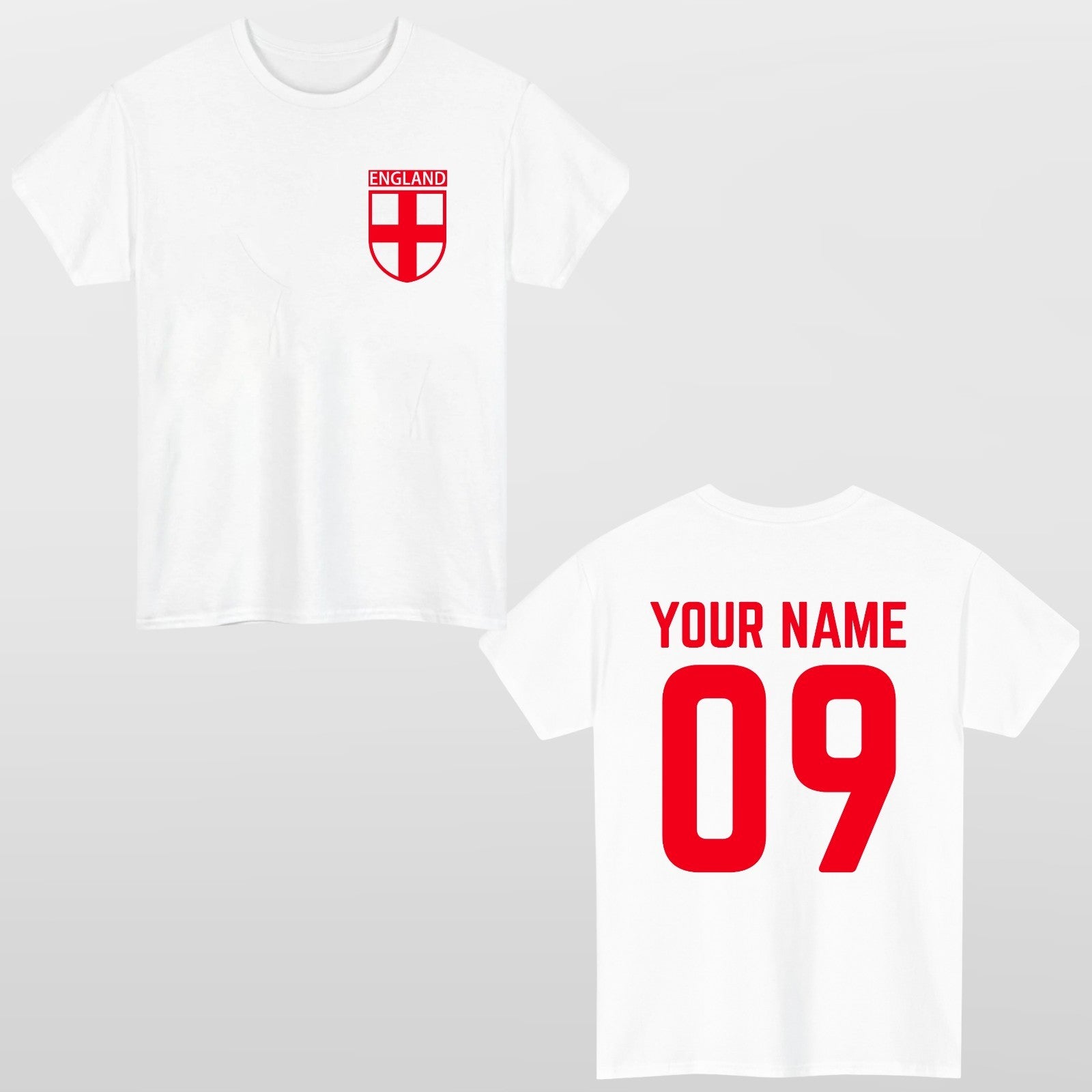 Personalised England Football T Shirt World Cup 2026 Kids Unisex Tee
