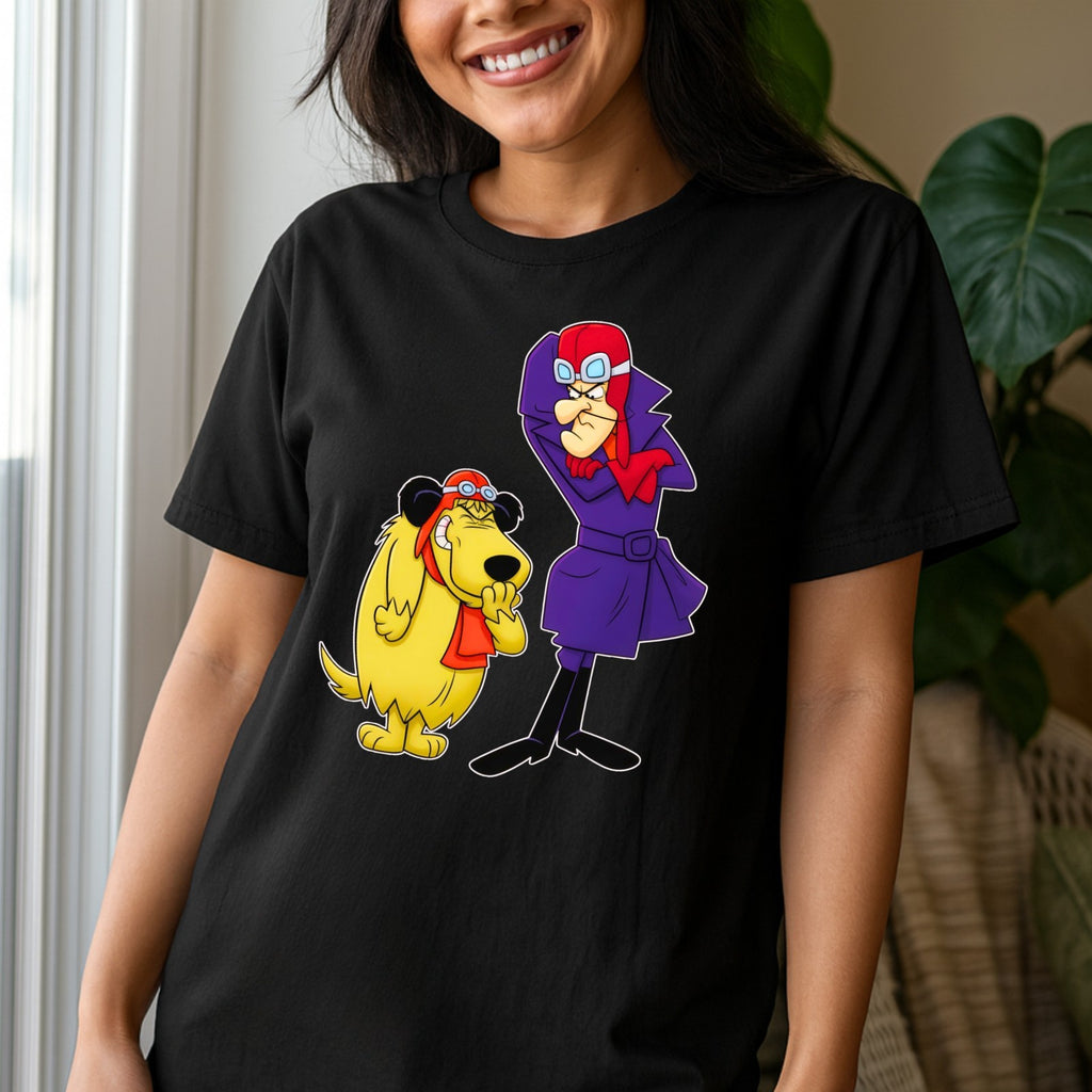 Wacky Races Dastardly And Muttley Retro T-Shirt Shirt Cartoon Hero Mens Clothing