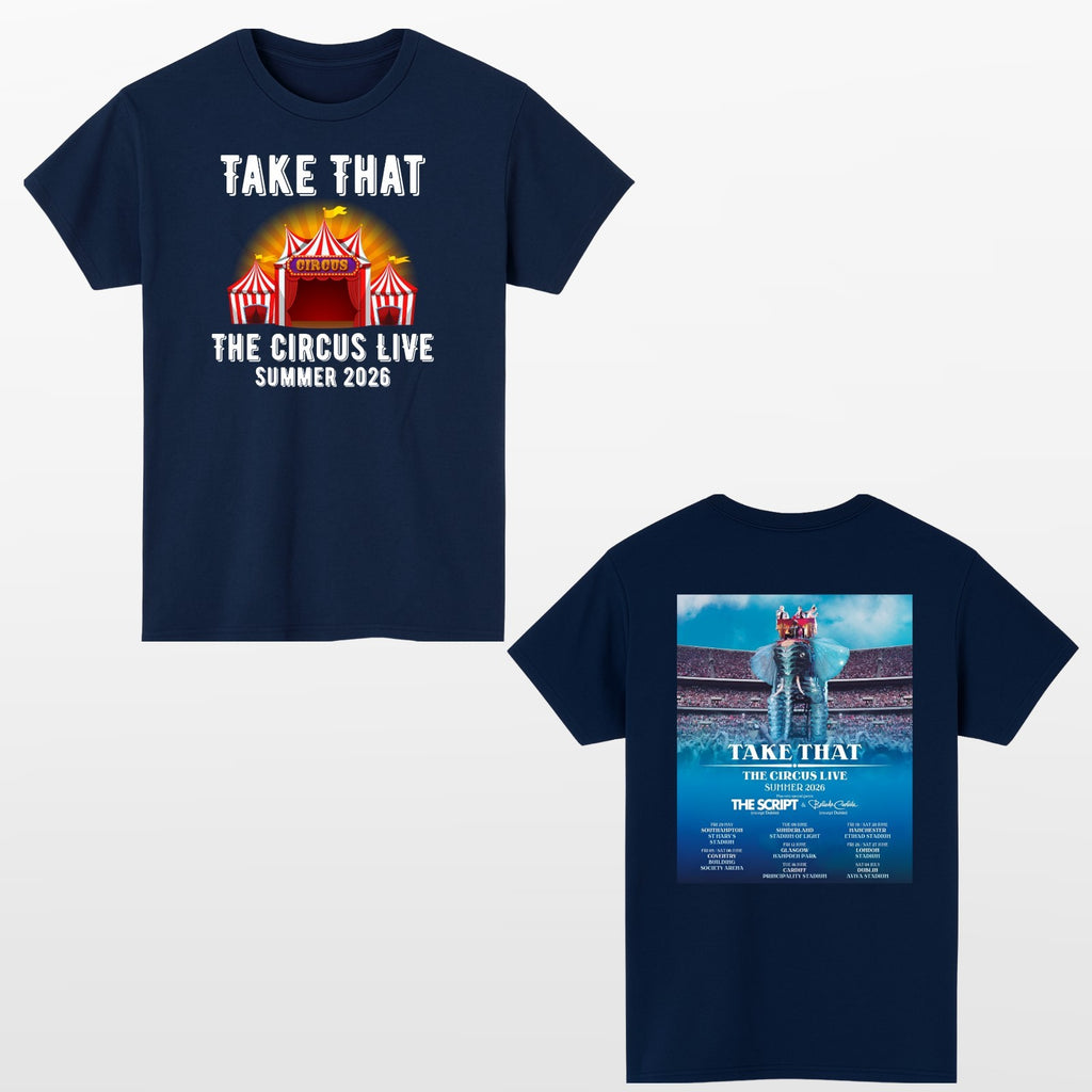 Take That The Circus Live Summer 2026 T-Shirt Double Sided Concert Merch