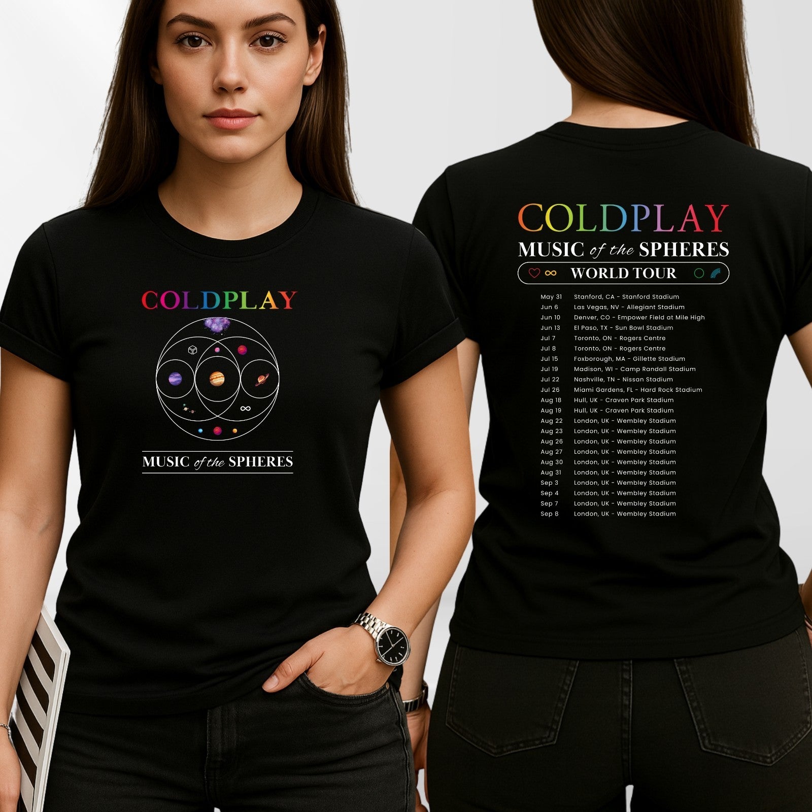 Dreamy Indie Pop Music Of The Spheres T-Shirt 2025 World Tour Concert Tee