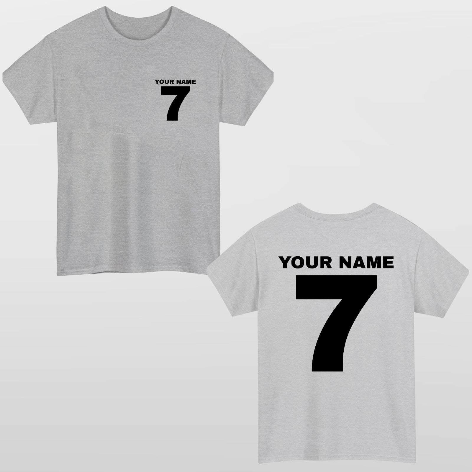 Personalised Football T Shirt Custom Name Number Unisex Cotton Tee Top UK