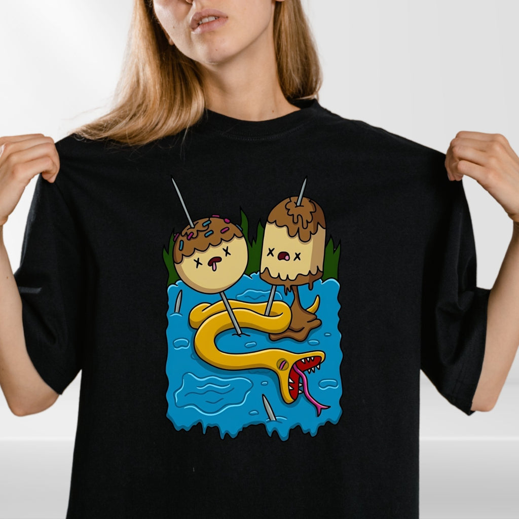 Adventure Time T Shirt Princess Bubblegum Snake Pond Graphic Unisex Tee UK