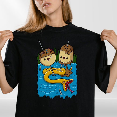 Adventure Time T Shirt Princess Bubblegum Snake Pond Graphic Unisex Tee UK
