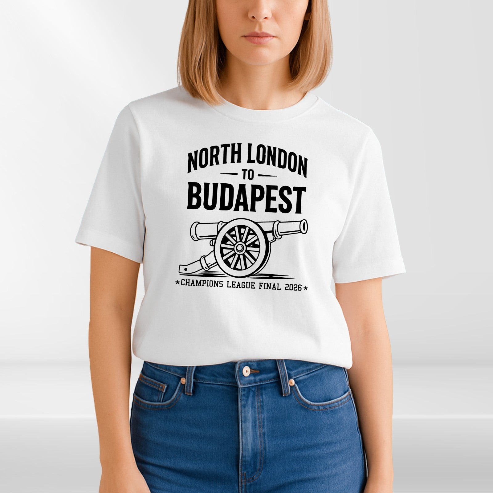 North London to Budapest T-Shirt Champions League Final 2026 - Football Fan Gift