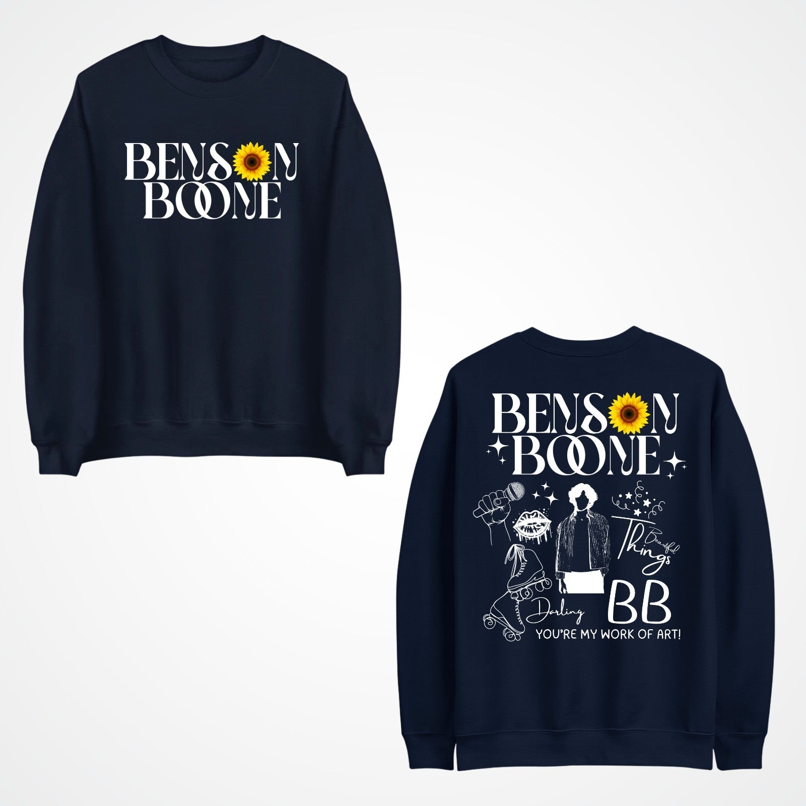 Emotional Pop Front & Back Jumper  Benson Boone concert lyrics Jumper top