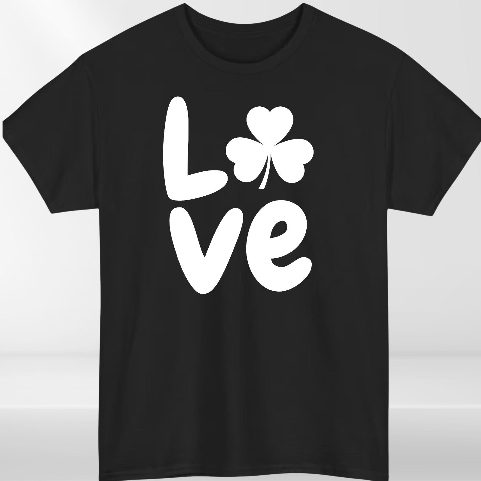 St Patricks Day Family Matching T-Shirts Love Shamrock Black Cotton Unisex