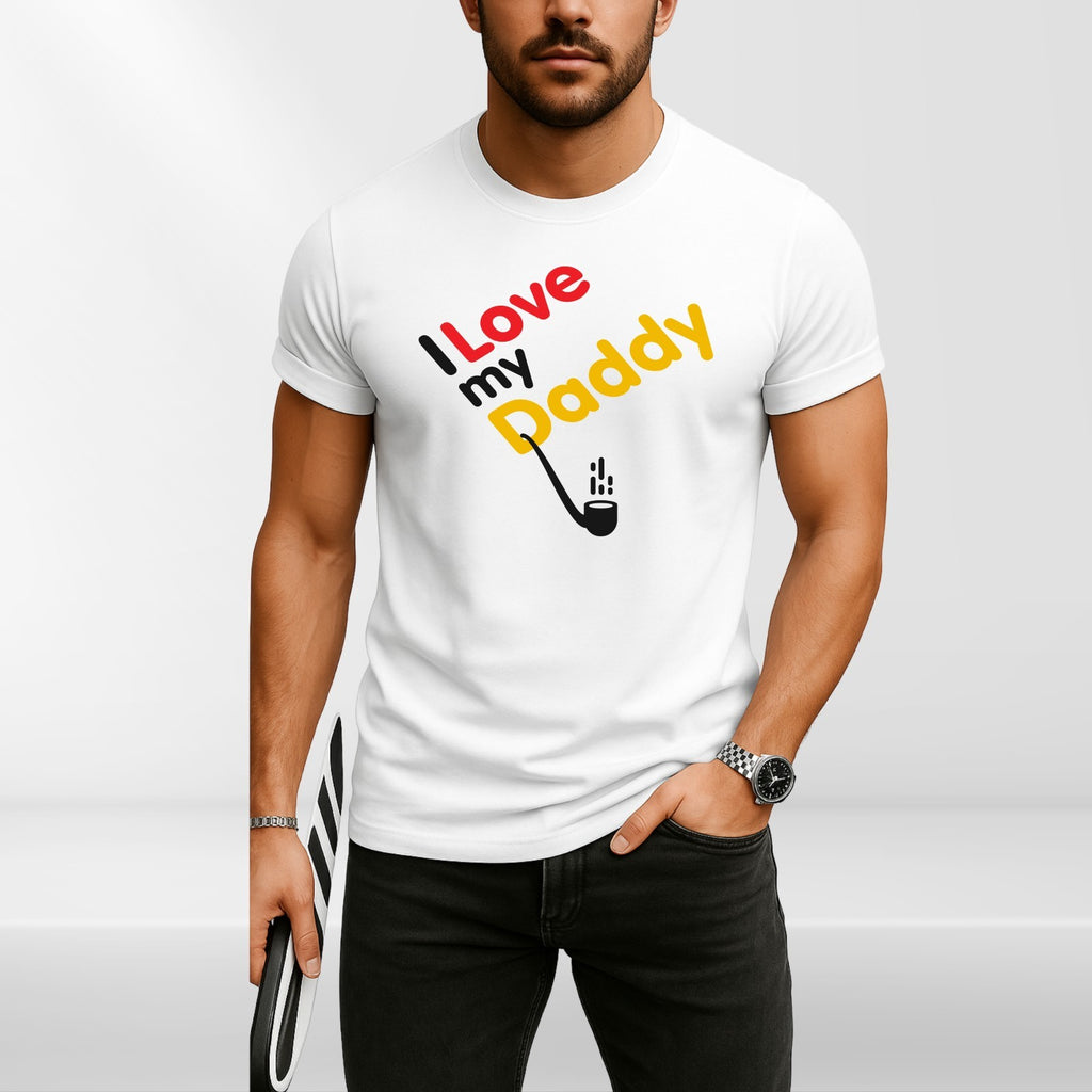 I Love My Daddy T-Shirt Funny Fathers Day Gift Kids Baby Dad Tee Cute Family Top