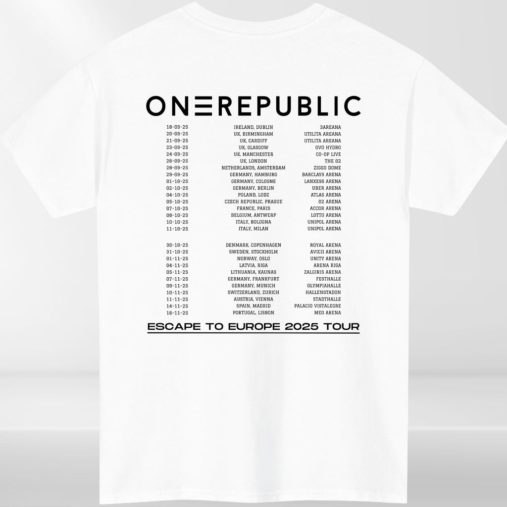One Republic T-Shirt, Escape To Europe 2025 Tour Dates Concert Fan Gift Tee Top